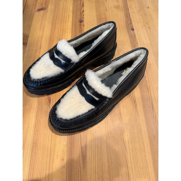 G.H. Bass Whitney Cozy Super Lug Weejuns Black Loafer Size 6 NEW - Picture 3 of 7
